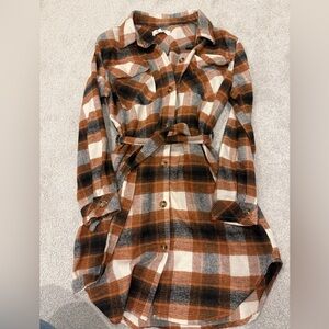 Ci Sono Plaid Long Sleeve Dress